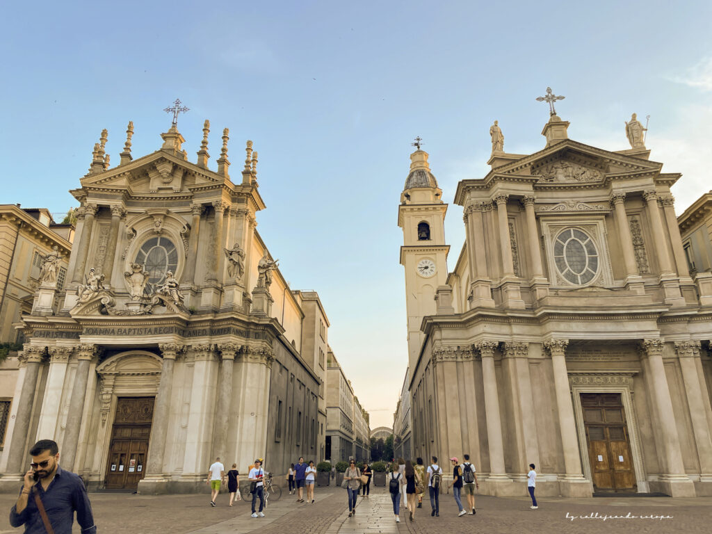 Iglesias gemelas Santa Cristina y San Carlo en Piazza San Carlo, Turín: fachada barroca y símbolo del corazón monumental de la ciudad