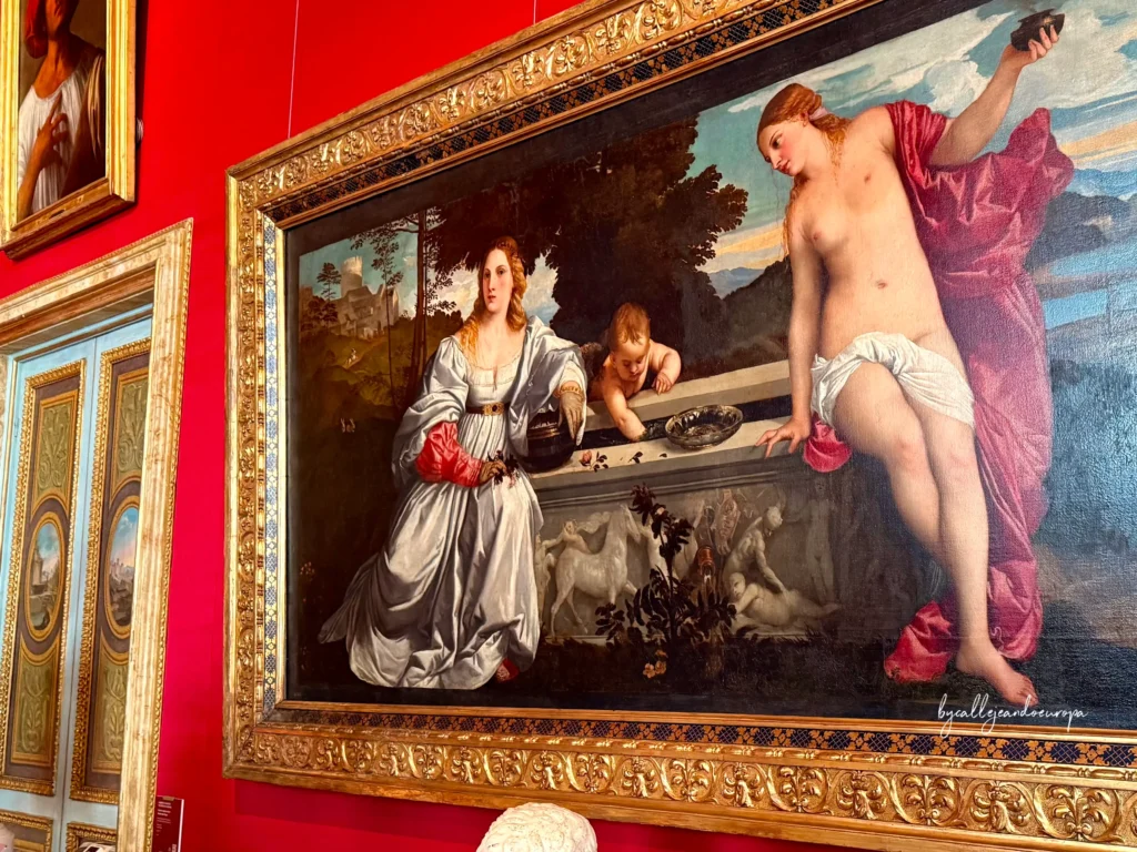 Amor sacro y amor profano de Tiziano en la Galería Borghese en Roma