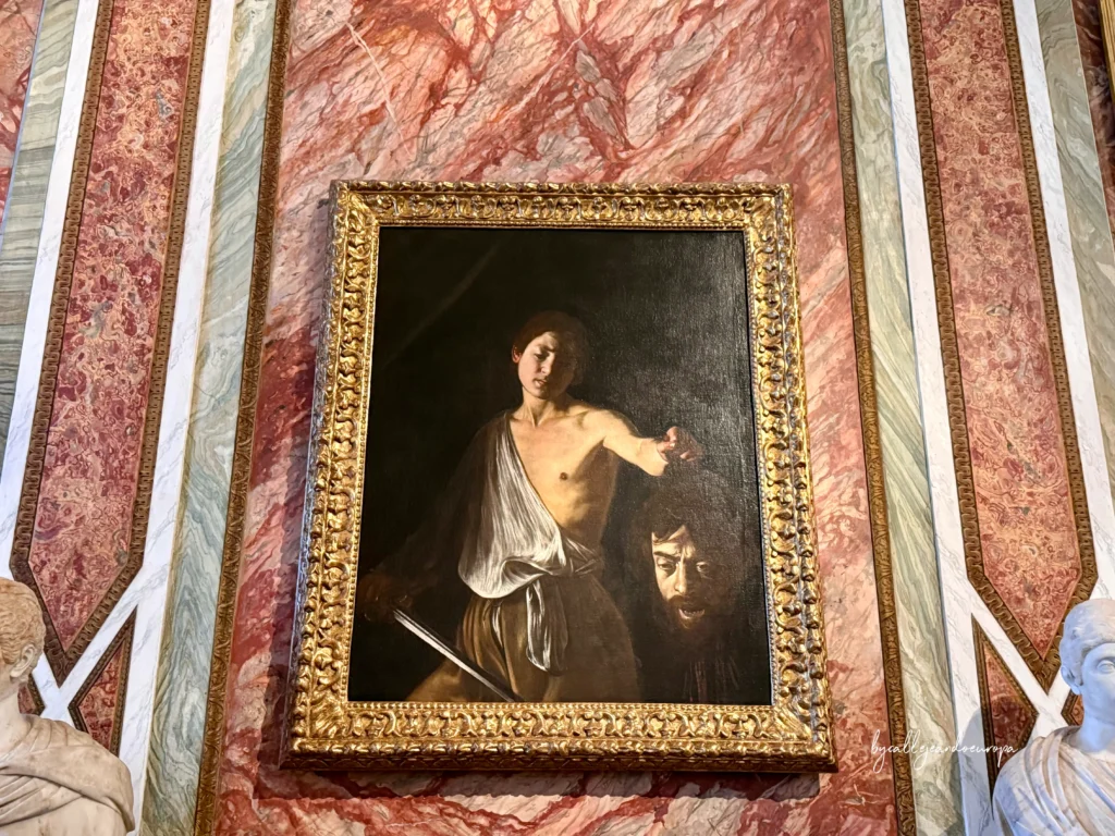 Cuadro David con la cabeza de Goliat de Caravaggio en la Galería Borghese